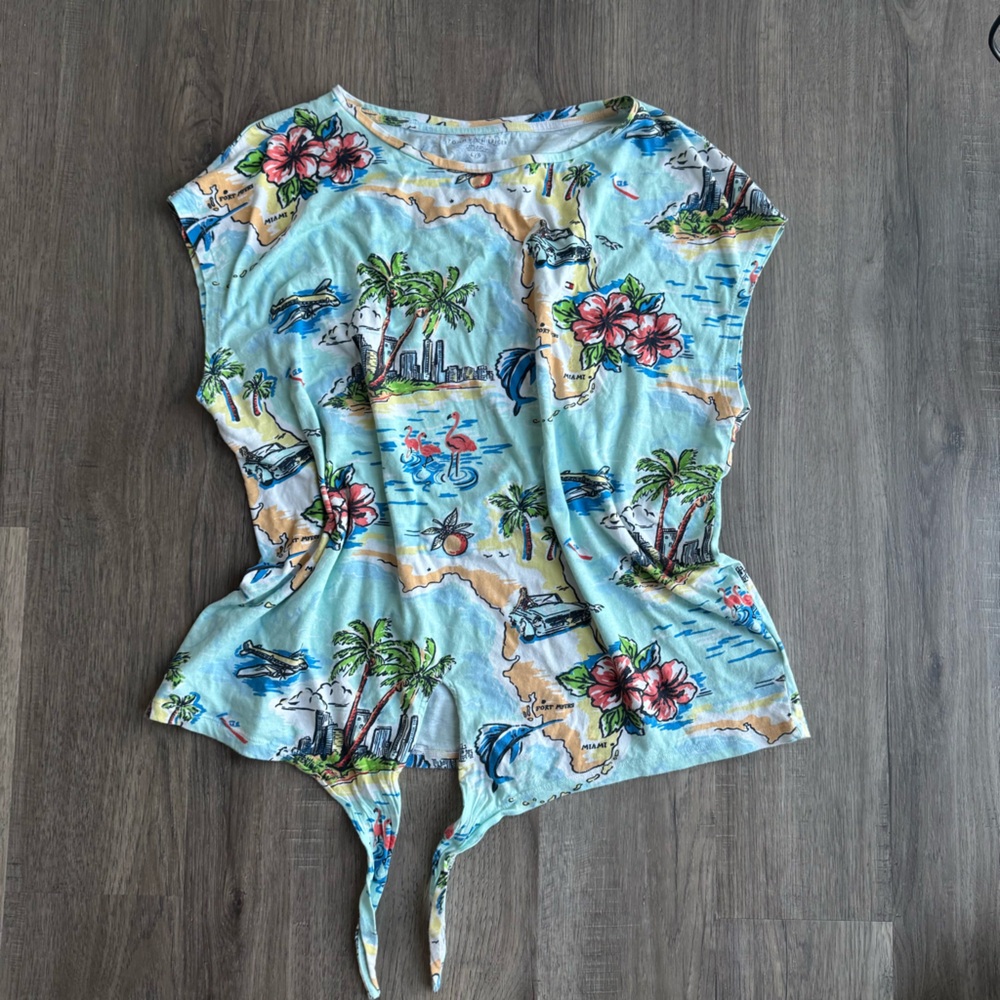 Tommy Hilfiger Tropical Print Resortwear Beachwear T-Shirt